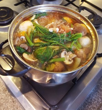 This Shanghai street food found its way into a Holland kitchen through the Chinese community. Although this dish is typically eaten for lunch or dinner, it became an afternoon breakfast for a young couple. The soup is made with a numbing spicy paste. 